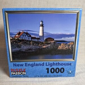 Puzzle  New England Lighthouse 1000 Piece Puzzle New Small Box Damage